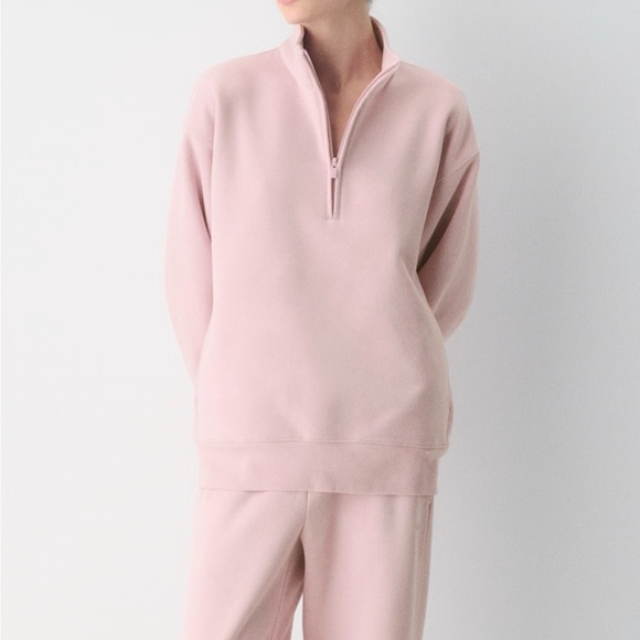 Sweaters - Aritiza Pink Half-Zip Sweatshirt